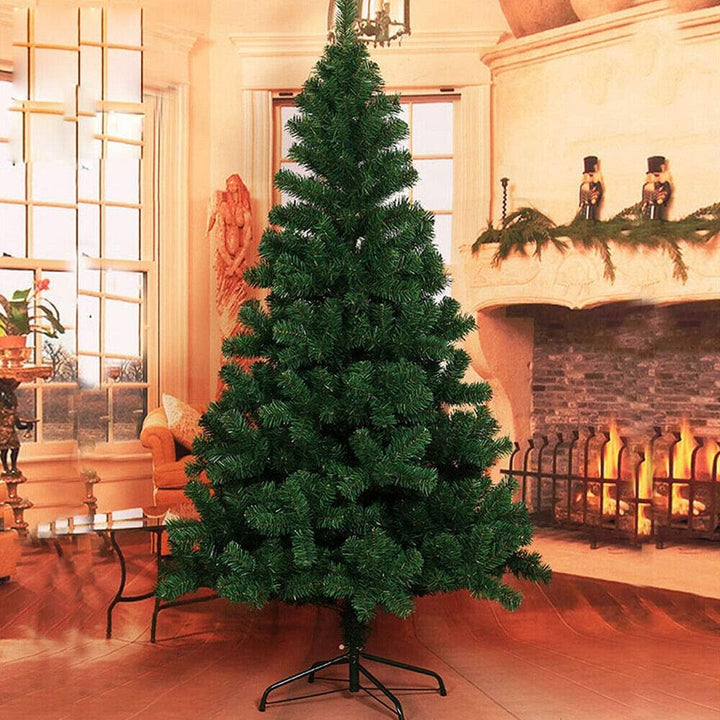 Trade-Shop Künstlicher Weihnachtsbaum Tannenbaum Christbaum Tanne, Plastik, Grün mit Deko-Schnee, 90