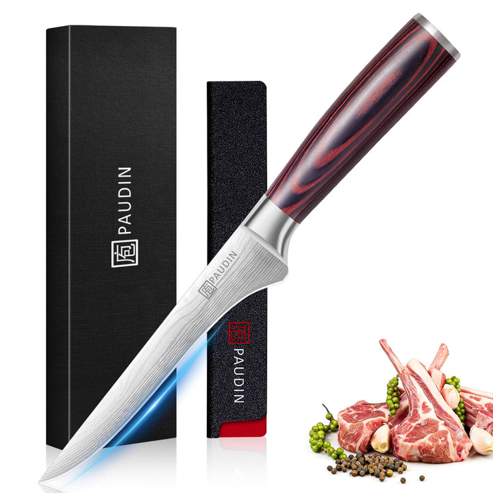 PAUDIN 15cm Filetiermesser Küchenmesser aus hochwertigem Edelstahl, Professional Kochmesser mit Scha