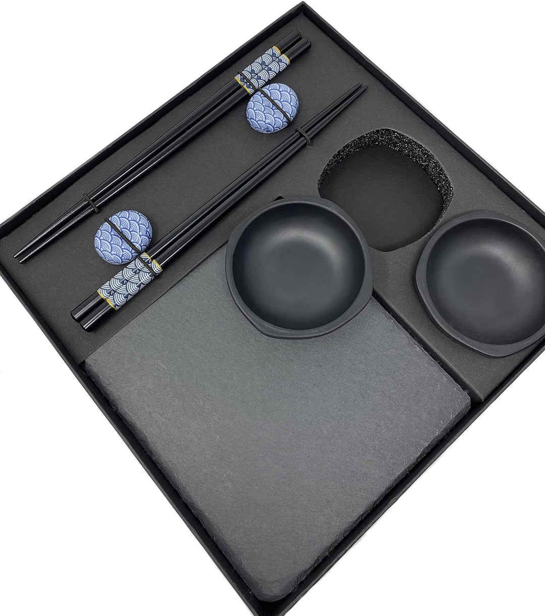 Sushi Set - Sushi Geschirr Set Schwarz 2 Personen - Sushi Servier Set - Sushi Kit - Asia Geschirr 10