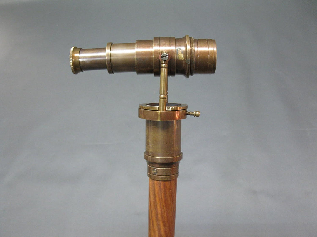 Gehstock Spazierstock Wanderstock Edelholz mit Fernglas Fernrohr Kapitänsstock 97cm M37