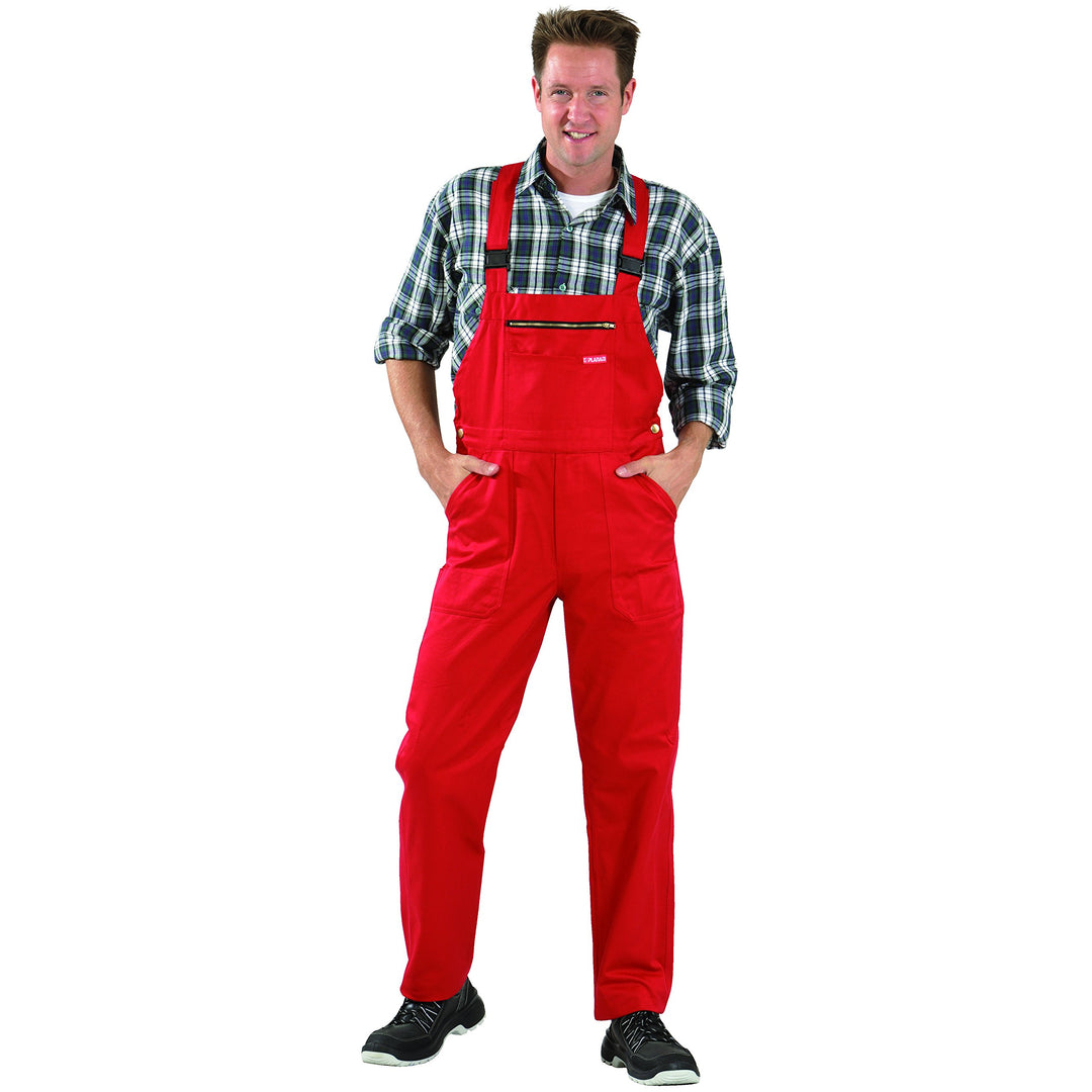 Planam 0631044 MG 290 Latzhose, Mittelrot, Grösse 44 Mittelrot 44, Mittelrot 44