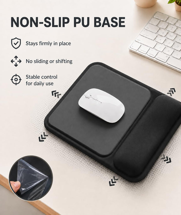 Mauspad mit gelkissen Handgelenkauflage,mousepad ergonomisch Vertieftes Anti-Druck Design, Rutschfes