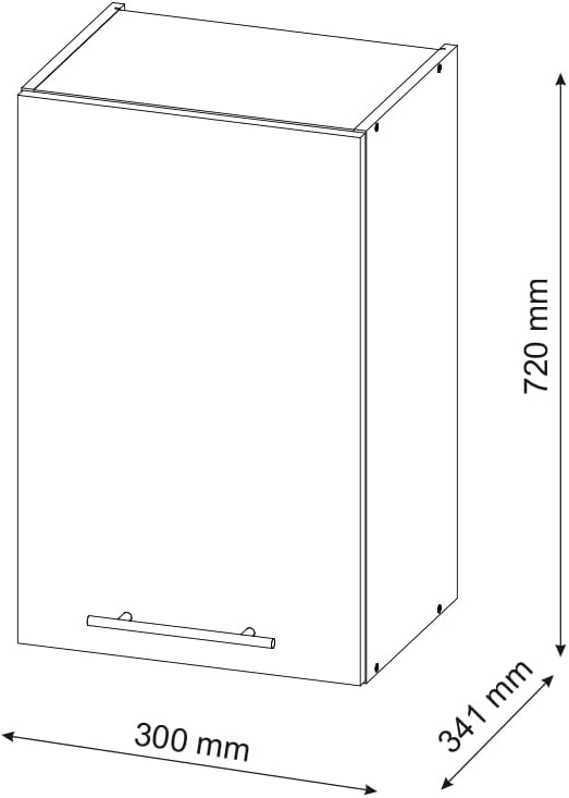 Vicco Hängeschrank Fame-Line, Weiss Hochglanz/Goldkraft Eiche, 30 cm Hängeschrank 30 cm Weiss Hochgl