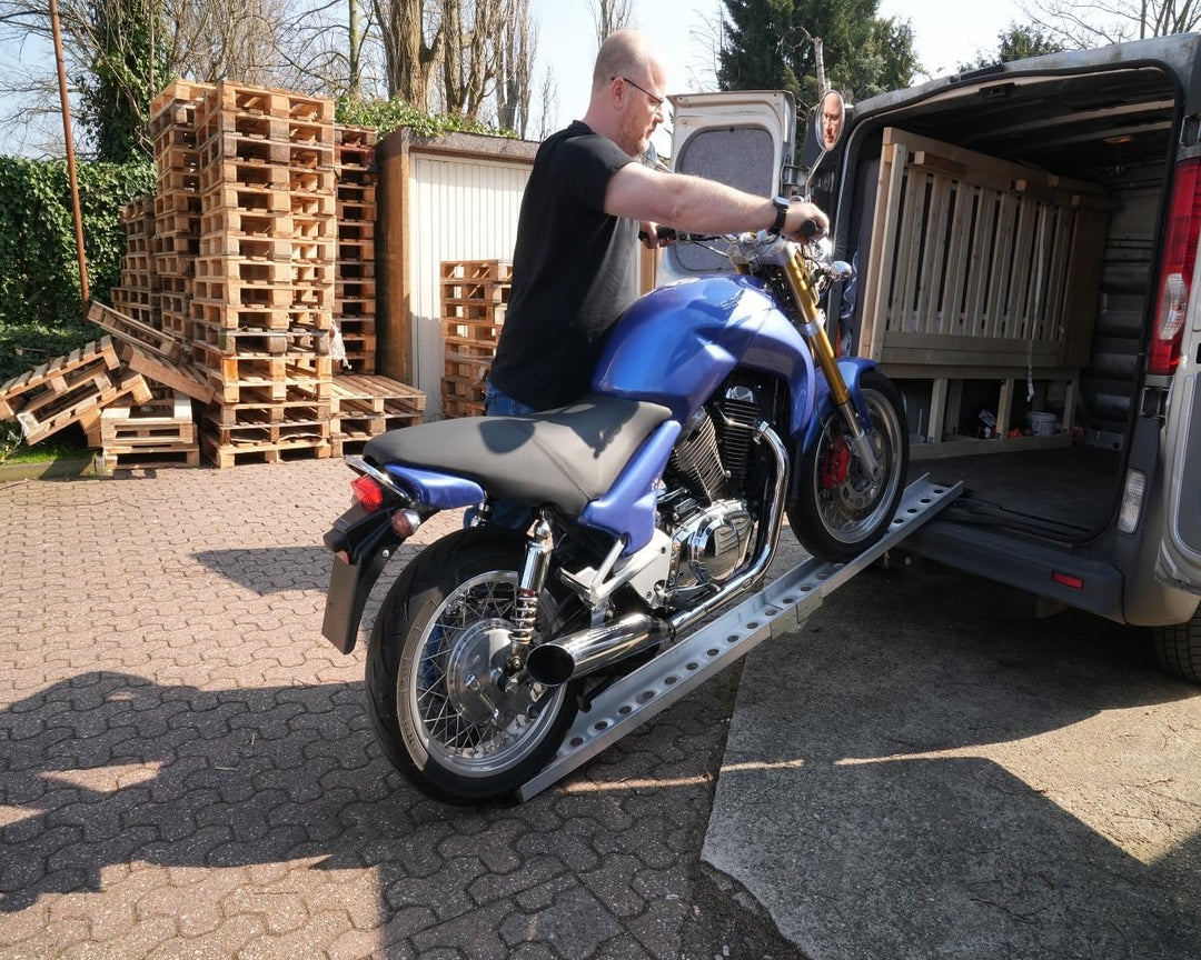 2EXTREME Alu Auffahrrampe klappbar 222x16,5cm 180kg Motorradrampe, Verladerampe, Verladeschiene, Auf
