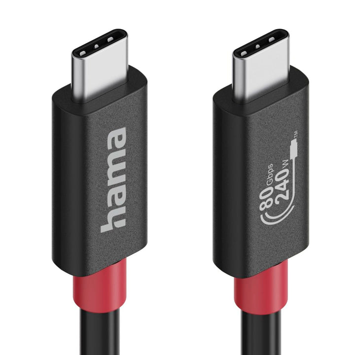 Hama USB-C-Kabel, E-Marker, USB4 Gen4, 80 Gbit/s, 5 A, 240 W, 1,00 m