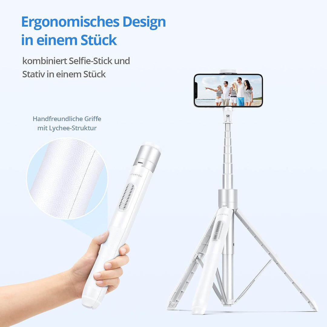 ATUMTEK 150CM Selfie Stick, TikTok Selfie-Stick mit Hochbelastbarem Aluminium und Rutschfesten Handy