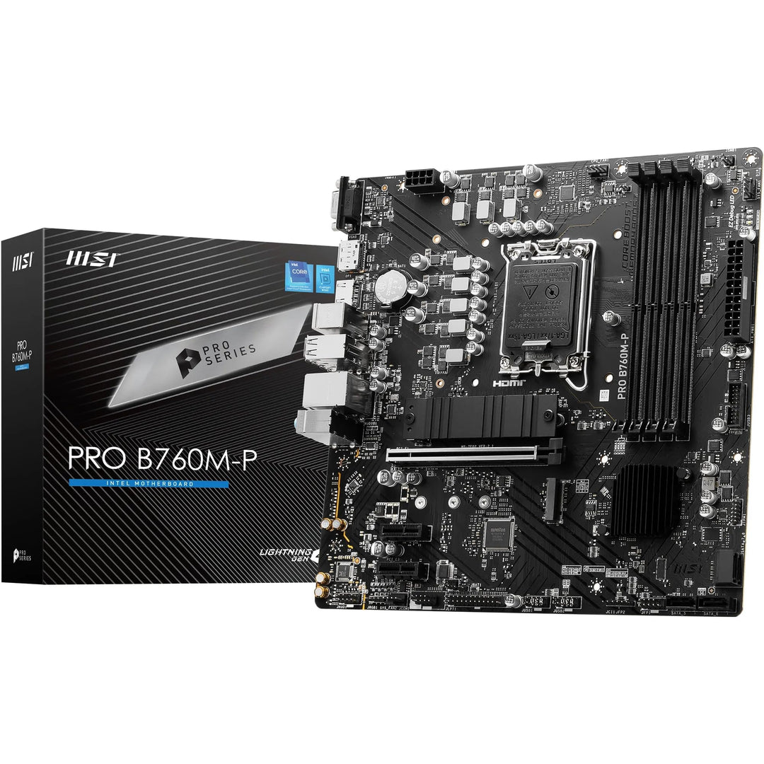 MSI PRO B760M-P Motherboard, Micro-ATX - Unterstützt Intel Core Prozessoren der 12. und 13. Generati