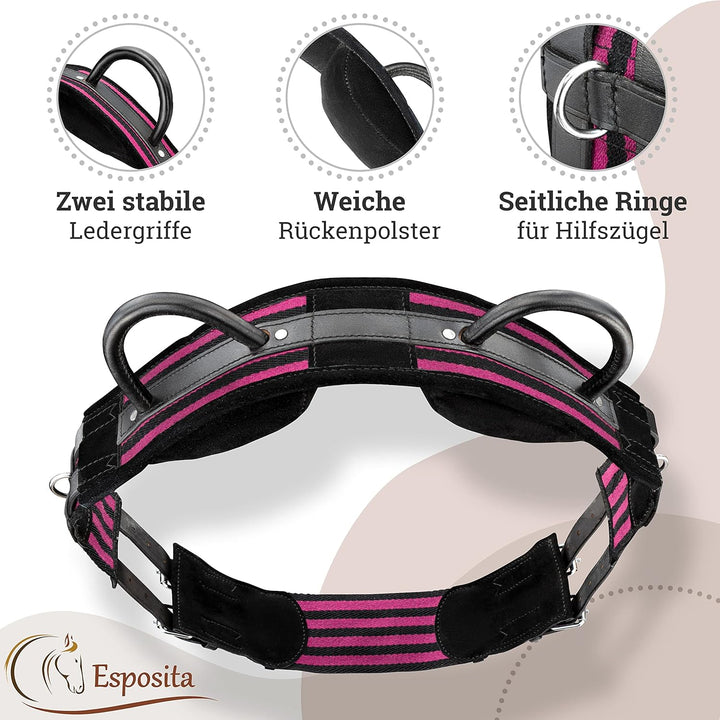 Esposita Reitgurt mit 2 Griffen aus Leder zum Festhalten für Kinder und Reitanfänger - auch geeignet