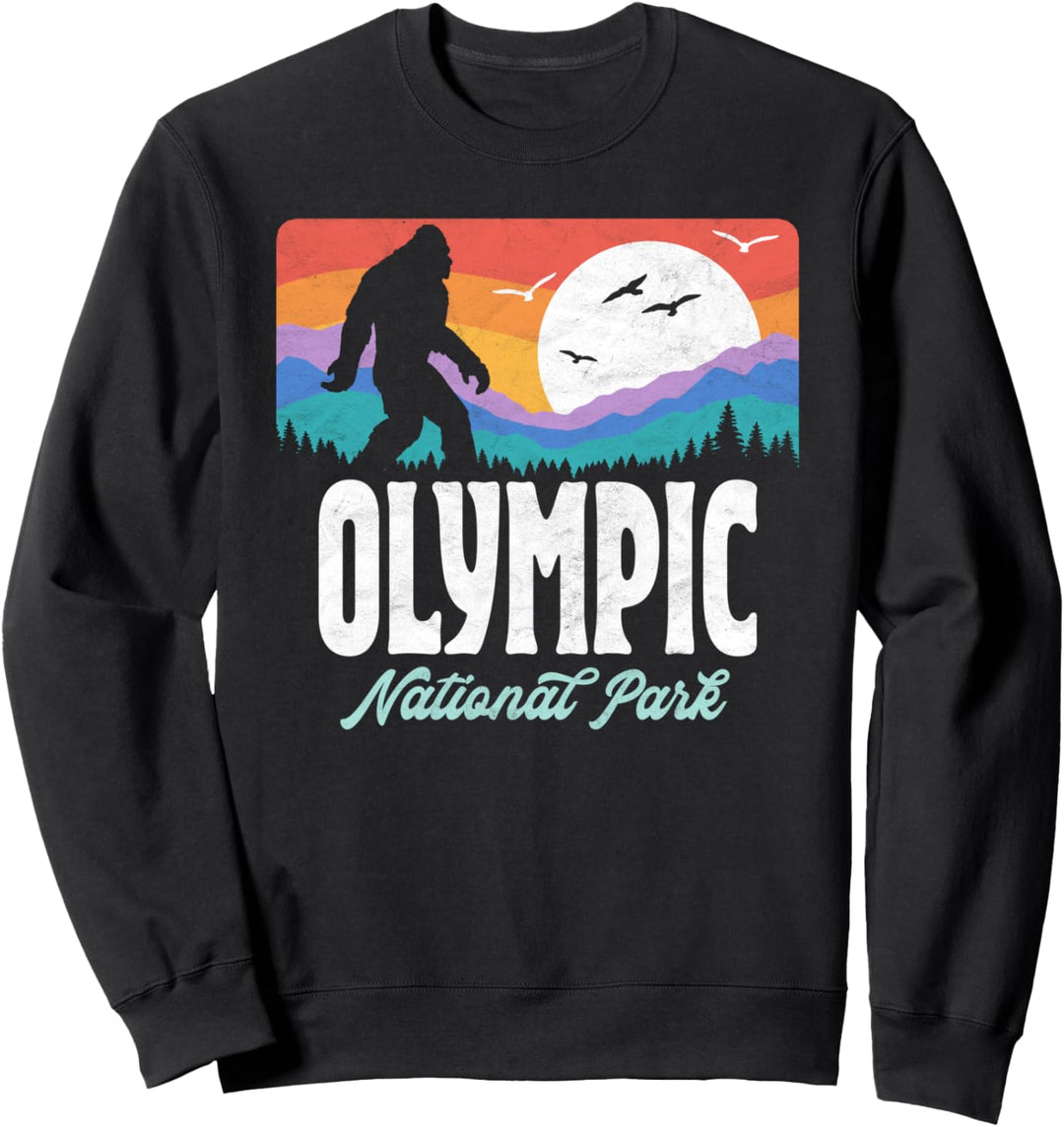 Vintage Olympic National Park Bigfoot Mountains 80s Retro Sweatshirt
