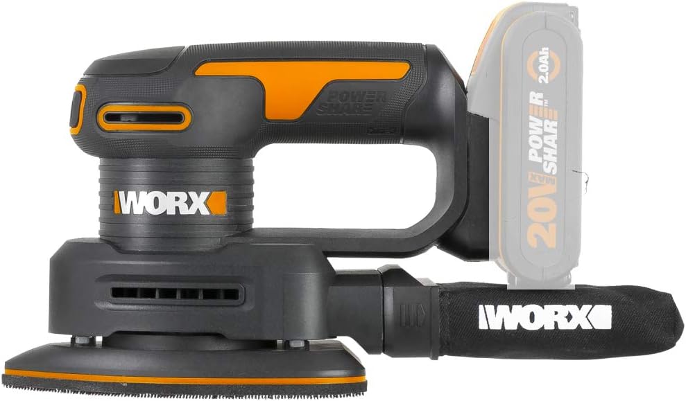 WORX WX822.9 Akku-Dreieckschleifer 20V – Elektrische 20V Schleifmaschine für Holzmöbel, Türen, Ecken