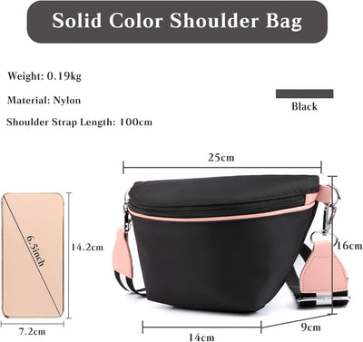 CORIOS Damen Schultertasche Nylon Gürteltasche Casual Brusttasche Mode-Hüfttaschen Wasserdicht Umhän