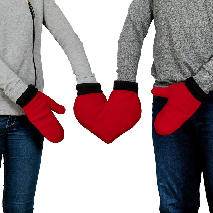 Froster Handschuhe für Verliebte - Rot Herz, Geschenk für Paare, Partnerhandschuhe, Doppelhandschuh,