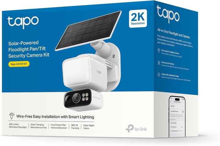 Tapo C615F KIT 360° Flutlichtkamera | Solar Überwachungskamera Aussen mit Akku | 2K 3MP | KI-Erkennu