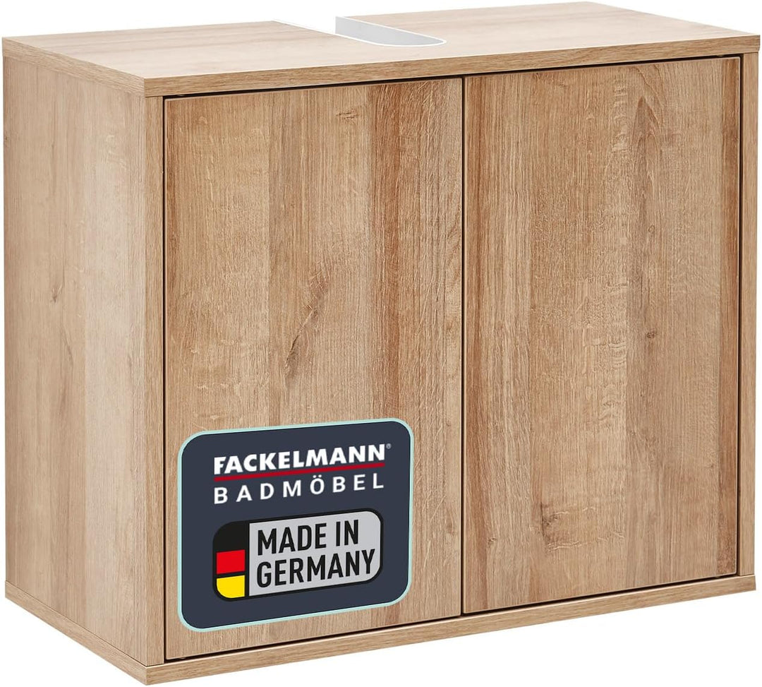 FACKELMANN Finn Waschbeckenunterschrank (60 x 50 x 30,5 cm) – Unterschrank für Waschbecken mit Aussp