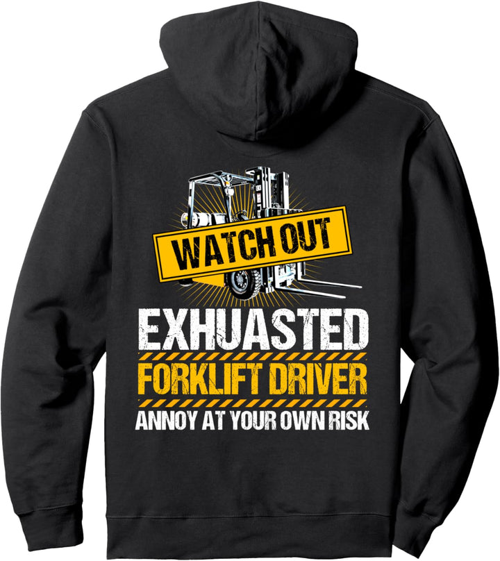 Gabelstaplerfahrer-Design auf der Rückseite der Kleidung Pullover Hoodie