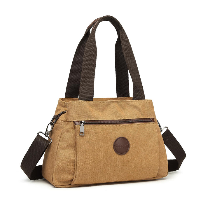 KONO Canvas Handtasche Damen Umhängetasche Hobo Schultertasche Vintage Crossbody Bag Casual Tasche F