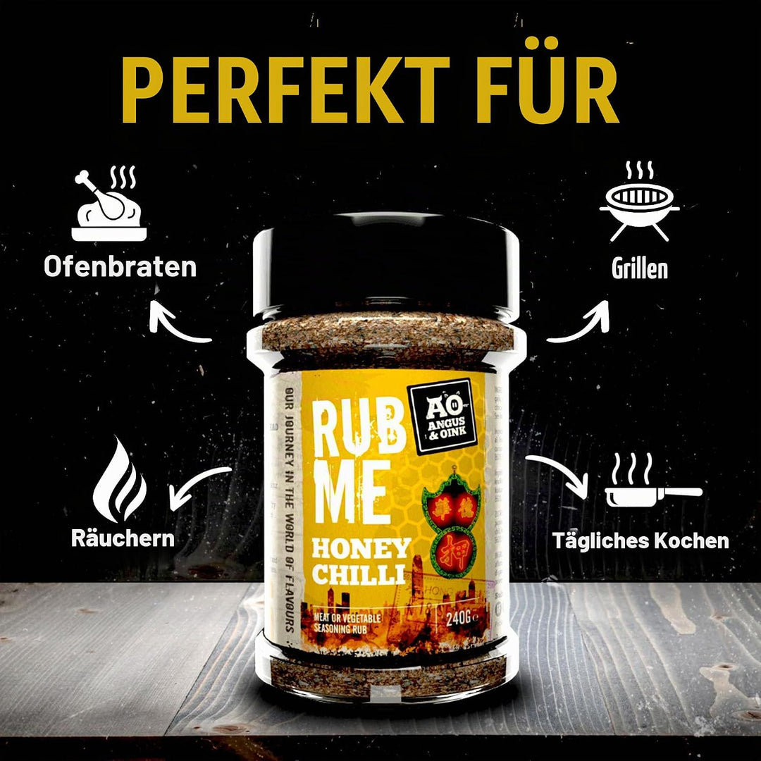 ANGUS &amp; OINK | Honey Chilli Seasoning | Sweet &amp; Spicy | Perfect for Chicken &amp; Pork | Gluten-Free, Ve