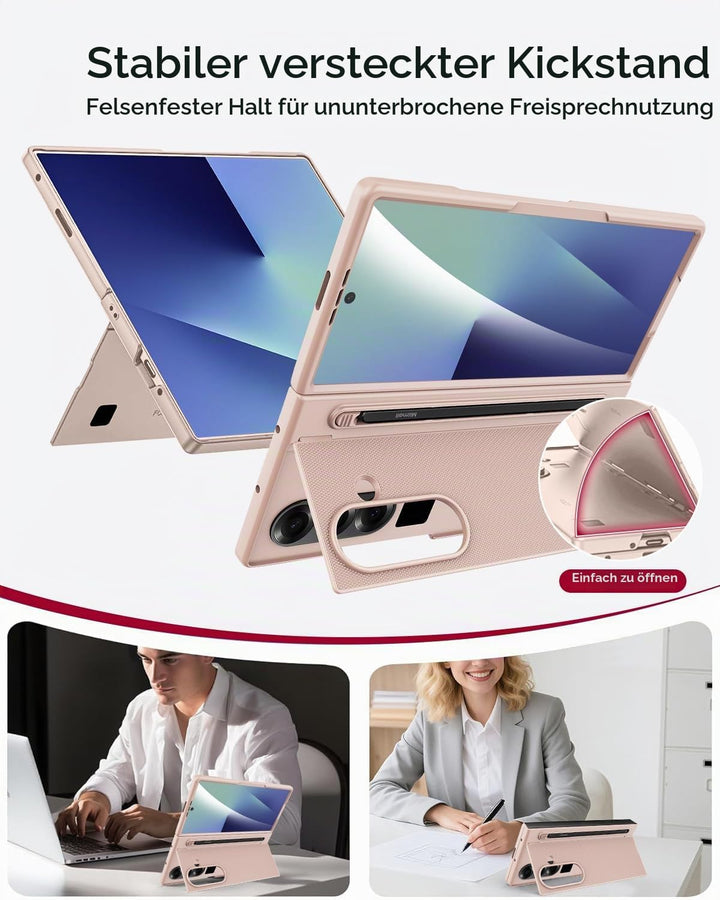 Miimall Kompatibel mit Samsung Galaxy Z Fold 7 Hülle mit S-Pen &amp; Stifthalter, [HD Displayschutz] Ult