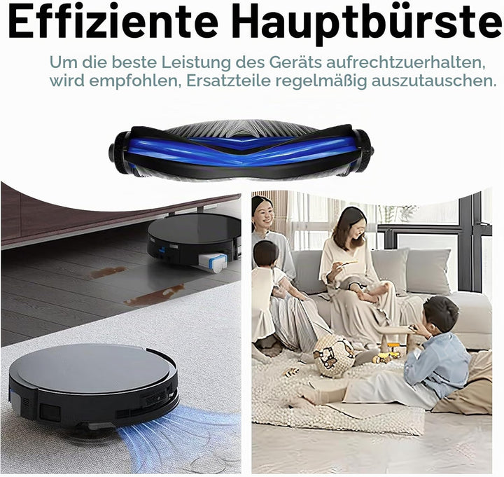 2 Stück Hauptbürste für Ecovacs DeebotT50 Pro Omni Gen2, T50 Omni, T50 Omni Gen2, T50 Pro Omni, T50
