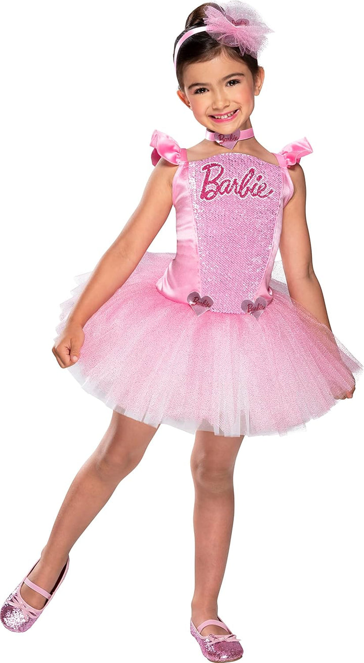 RUBIE'S Barbie Offizielles Barbie-Kostüm Barbie Ballerina Tutu Kleid 9-10 Jahre - 129 à 140cm, Barbi