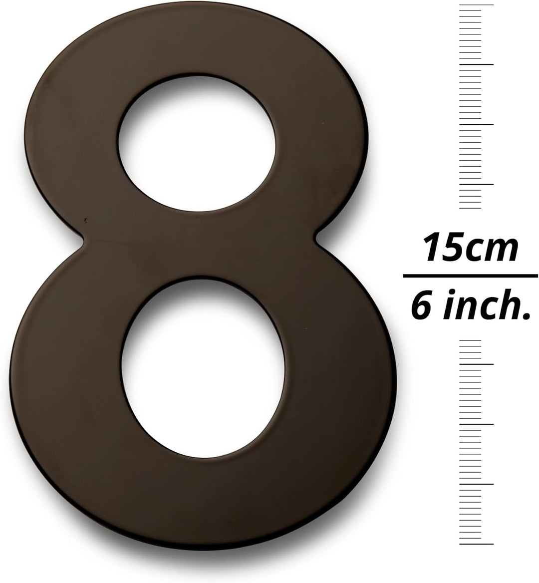 HASWARE 304 Edelstahl Moderne Hausnummer 6 Zoll/15cm Stilvolle Tür Alphabet Plakette für Strasse Hom