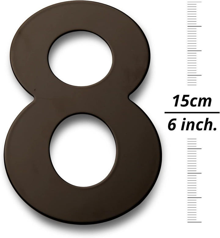 HASWARE 304 Edelstahl Moderne Hausnummer 6 Zoll/15cm Stilvolle Tür Alphabet Plakette für Strasse Hom