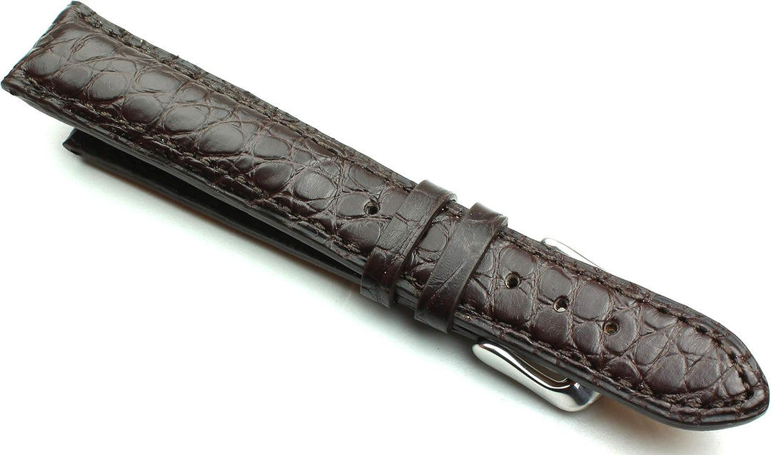 18mm Echt Alligator Vintage hangemacht in Deutschland Uhrenarmband Dunkel braun