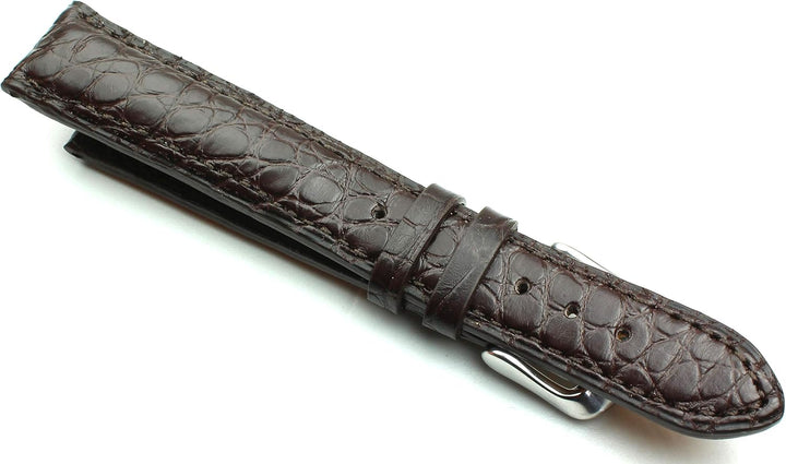 18mm Echt Alligator Vintage hangemacht in Deutschland Uhrenarmband Dunkel braun