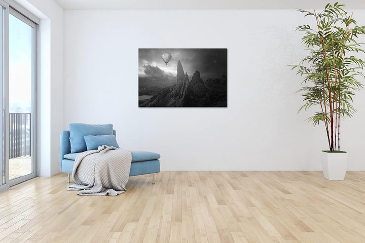 deyoli eine geheimnisvolle und düstere Welt Effekt: Schwarz&Weiss,Format: 80x60 als Leinwandbild, Mo