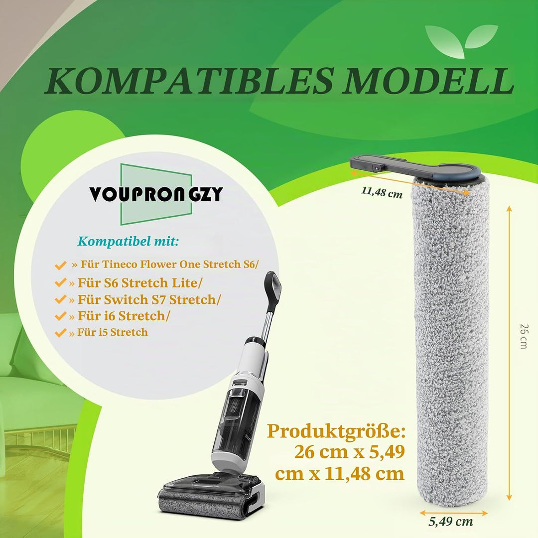 2 Bürstenrollen 4 Filter Ersatzteile für Tineco Floor One Stretch S6/S6 Stretch Lite/Switch S7 Stret