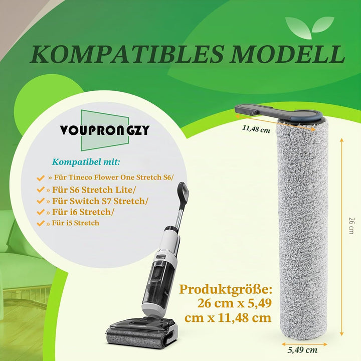 2 Bürstenrollen 4 Filter Ersatzteile für Tineco Floor One Stretch S6/S6 Stretch Lite/Switch S7 Stret
