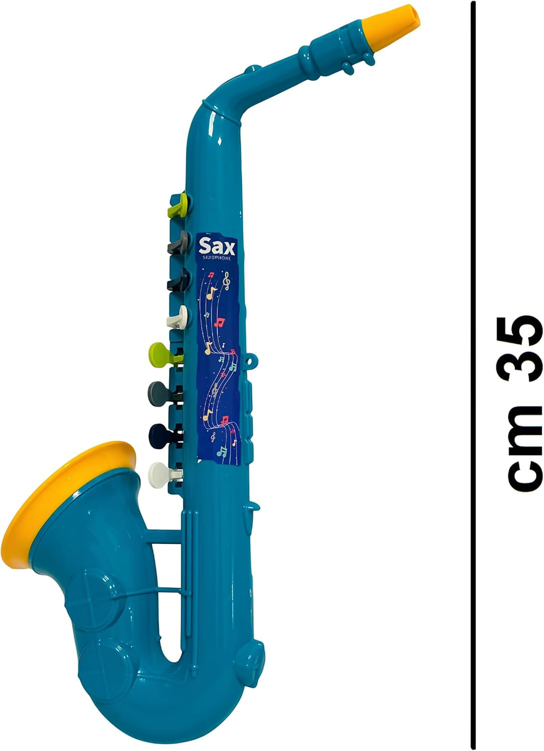 Trompete Spielzeug für Kinder 35 cm mit 4 Tasten Trompete Kunststoff Saxophon Spielzeug Saxophon 35