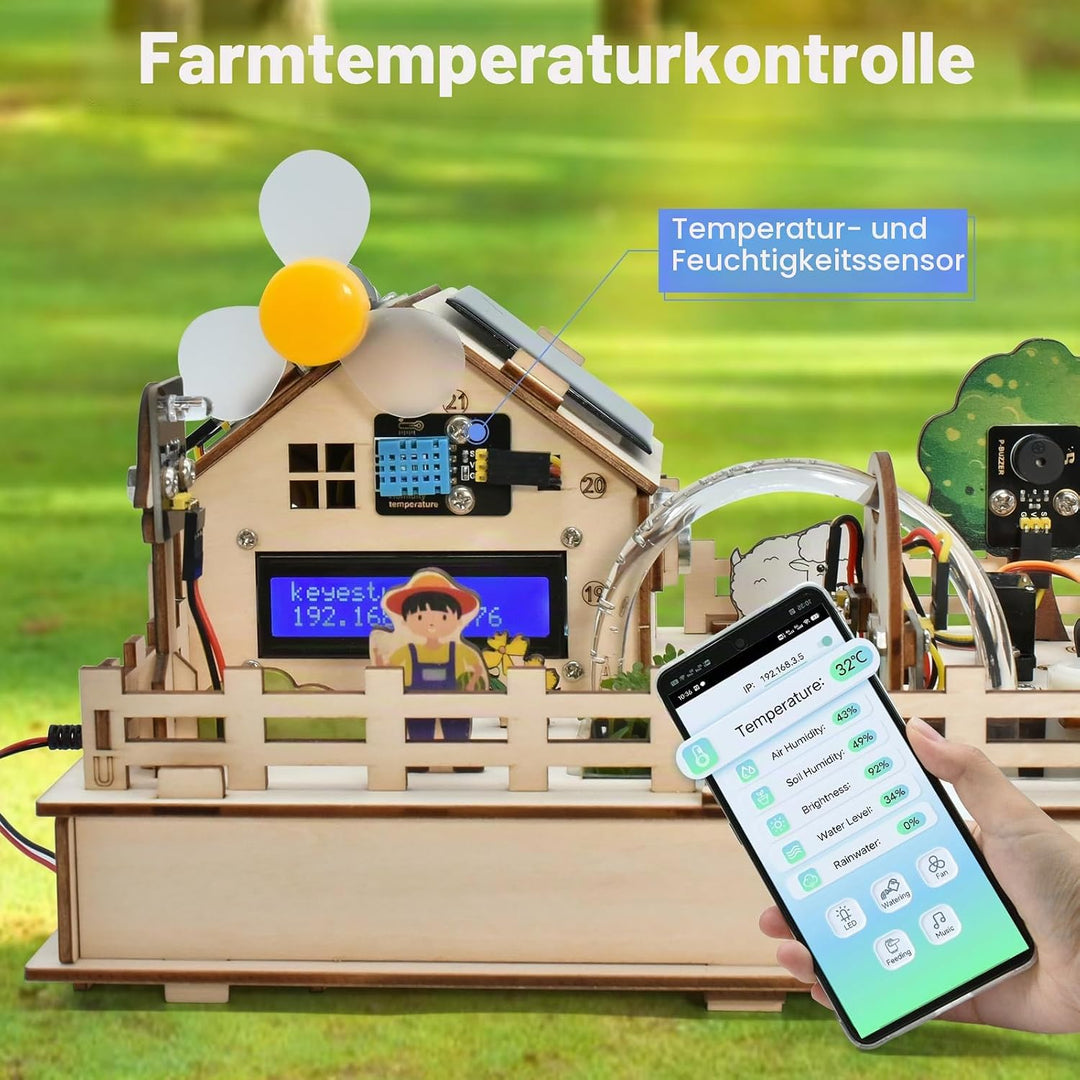 KEYESTUDIO IoT Control Smart Farm Starter-Set für Arduino ESP32, Elektronik-Programmier-Set, kompati