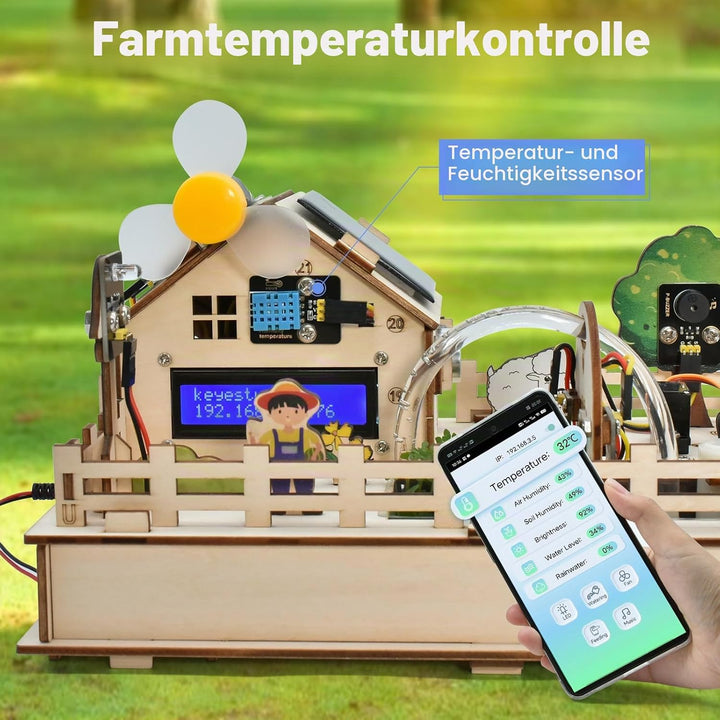 KEYESTUDIO IoT Control Smart Farm Starter-Set für Arduino ESP32, Elektronik-Programmier-Set, kompati