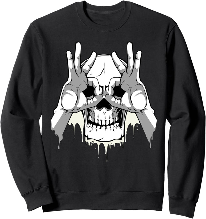 Lustiges Totenkopf Schädel Skelett Halloween Okkult Gotische Sweatshirt
