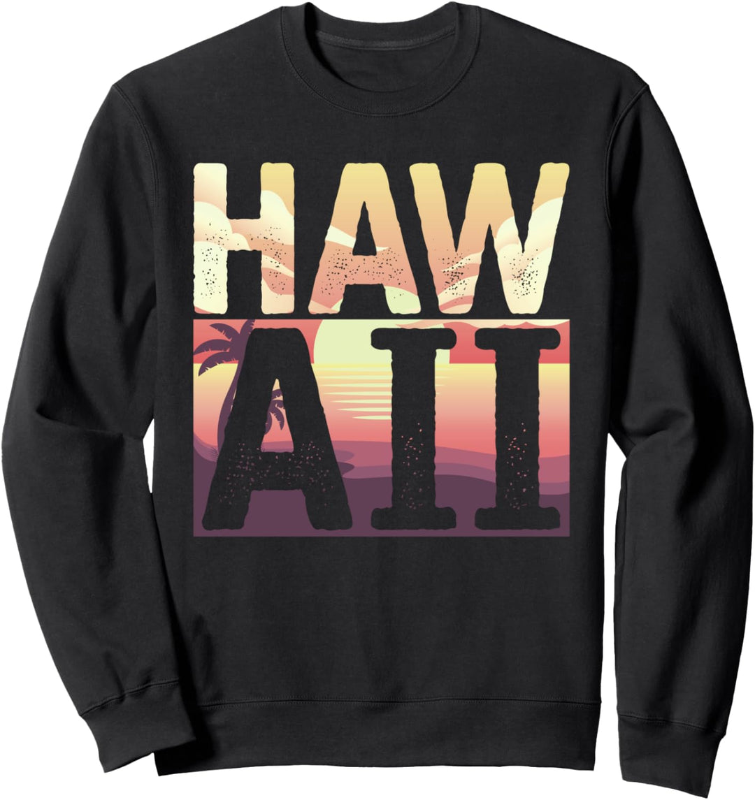 Tropischer Sommerurlaub Palmen Sonnenuntergang Hawaii Sweatshirt