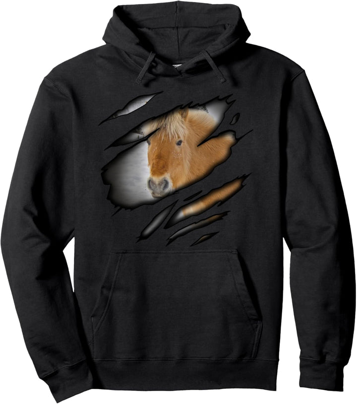 Norwegisches Fjordpferd in mir Design, Pferdedesign, Ritter Pullover Hoodie