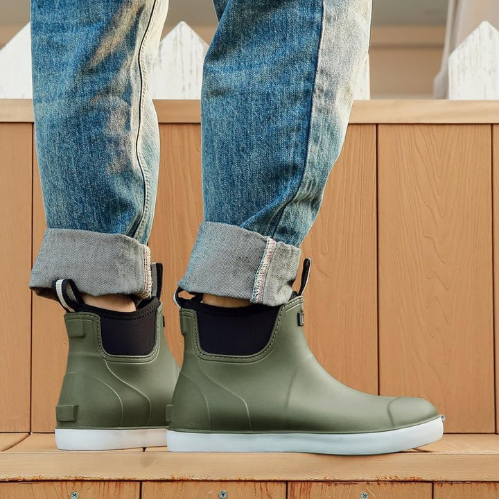 Rumkok Gummistiefel Herren Halbhoch, Grundlegend Wasserdicht Atmungsaktiv Stiefeletten, Anti-Rutsch