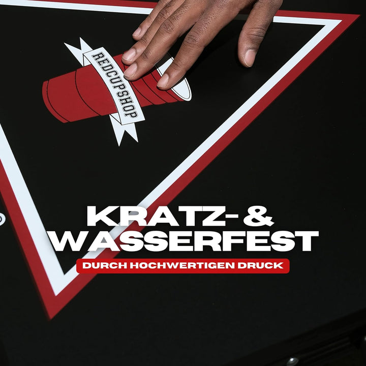 Bierpong Tisch Set | Klappbarer Tisch inkl. 50 Bechern &amp; 8 Bällen | Wasserabweisend &amp; Kratzfest | Tr