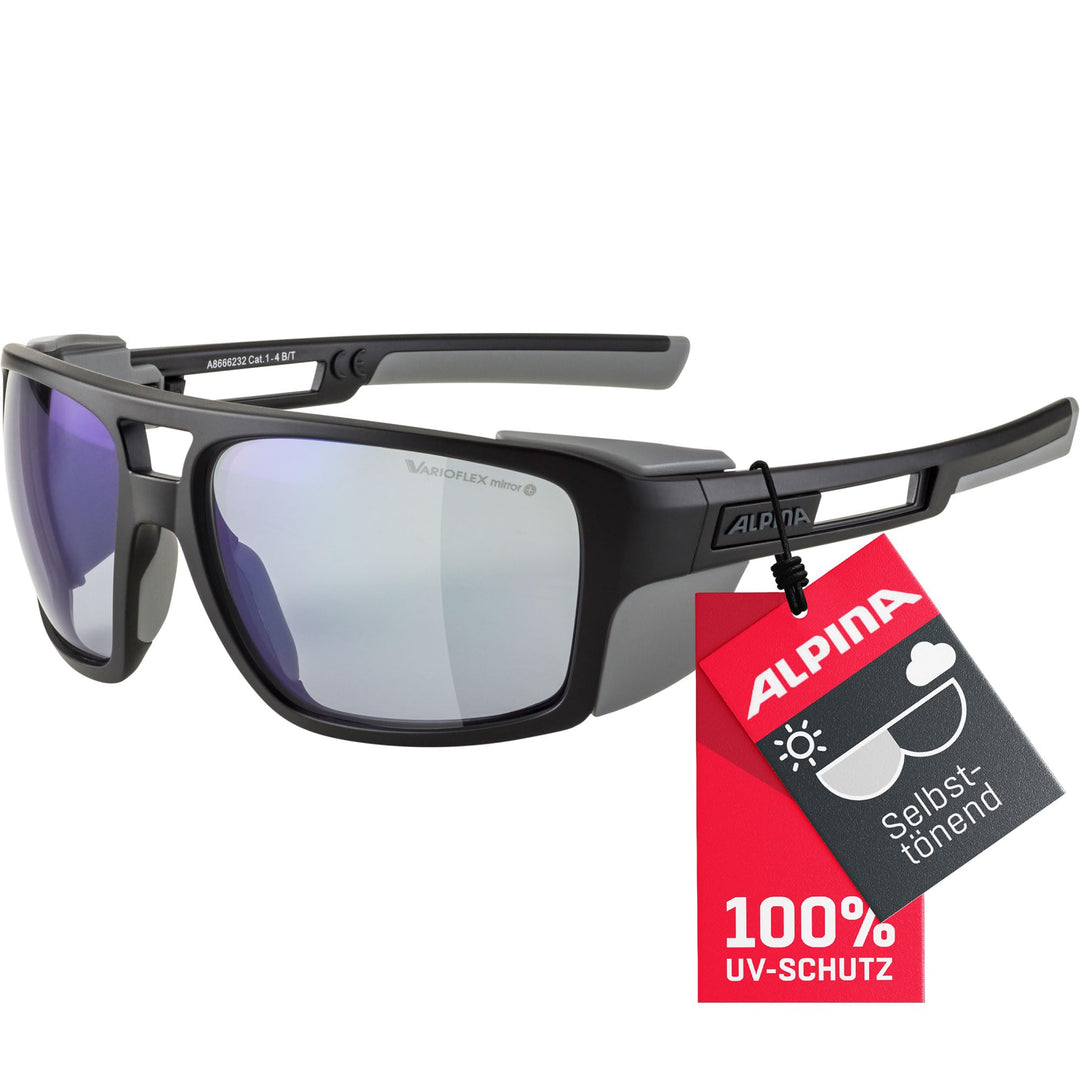 ALPINA SKYWALSH V - Selbsttönende, Bruchfeste & Beschlagfreie Sport- & Fahrradbrille Mit 100% UV-Sch