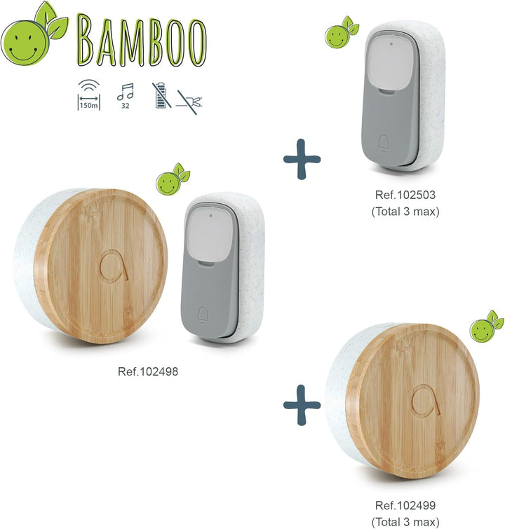 Avidsen - Zusätzlicher kabelloser Ruftaster ohne Batterie für Bamboo - Bamboo Push - Avidsen - 10250