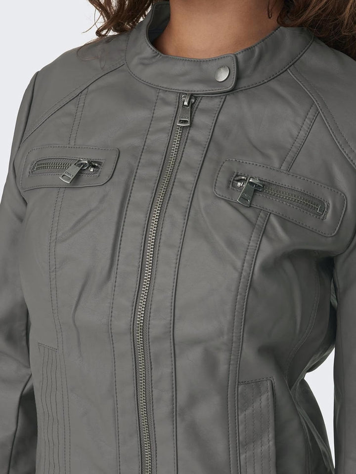 ONLY Damen Onlbandit Faux Leather Biker OTW Noos Jacke 32 Plum Kitten, 32 Plum Kitten