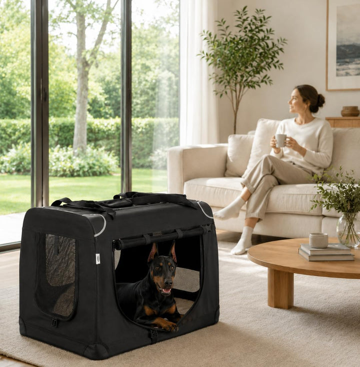 Zedelmaier Hundebox Faltbar Hundetransportbox, XXL 90x65x61cm, robust Transportbox für Hund Gross Hu