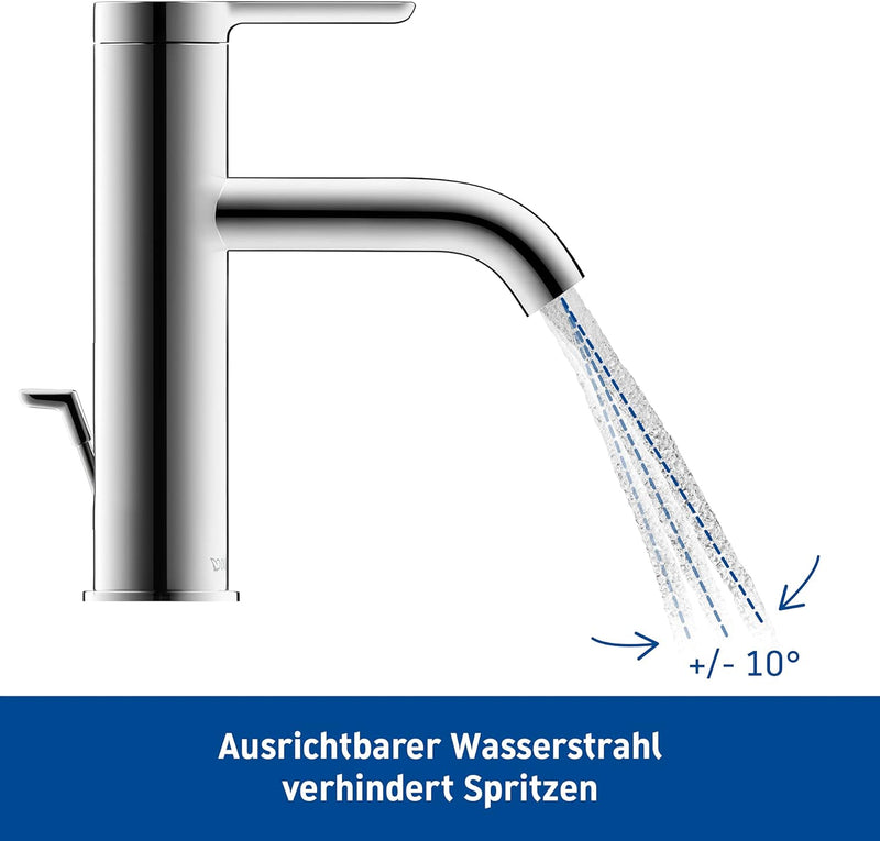 Duravit C11020 C.1 Waschtischarmatur, Grösse M (Auslauf Höhe 86 mm). Wasserhahn Bad mit Zugstangen-A