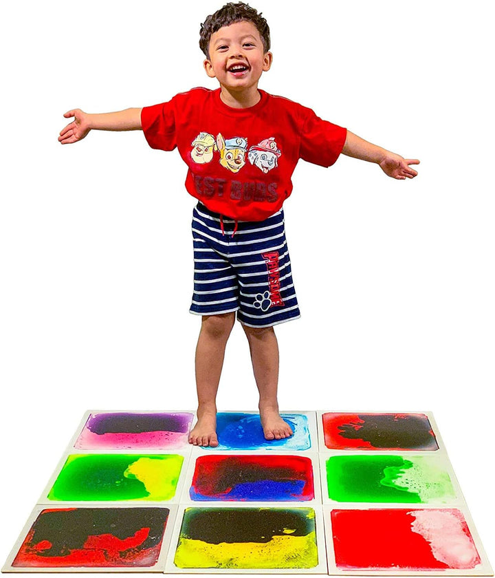 Art3d 9 Stück Flüssige Sensorische Bodenfliesen für Kinder Kleinkinder Jugendliche Spielzimmer Tanzf