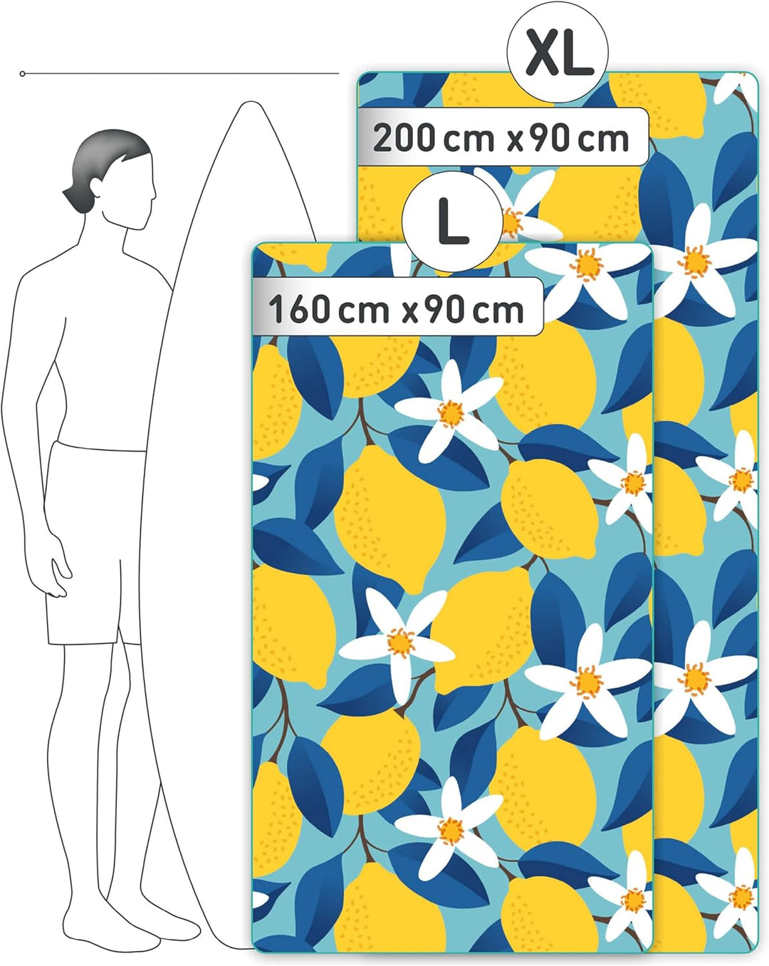 Fit-Flip Strandtuch XXL aus Mikrofaser - leicht und schnelltrocknend - 100% recyceltes Strandhandtuc