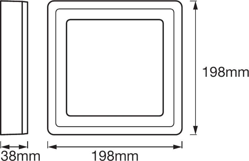 Ledvance Wand- & Deckenleuchte CLICK WHITE | Square | warmweiss| 200mm | 15W | Aluminium | IP20 Ecki