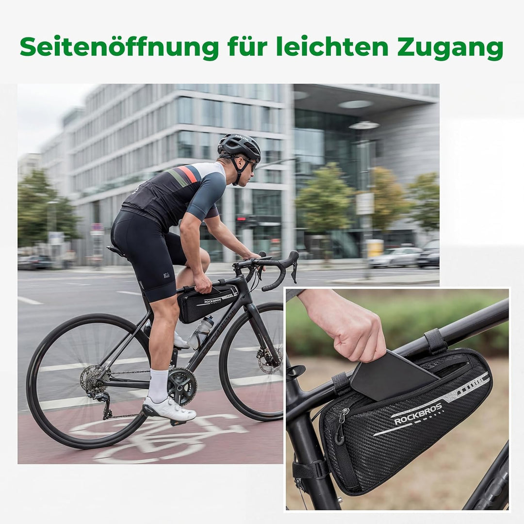 ROCKBROS Rahmentasche Dreieckstasche 1,2L Fahrradtasche für MTB, Rennräder Wasserabweisende Werkzeug