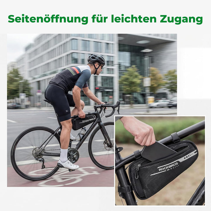 ROCKBROS Rahmentasche Dreieckstasche 1,2L Fahrradtasche für MTB, Rennräder Wasserabweisende Werkzeug