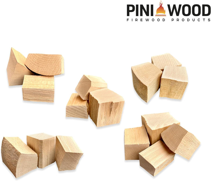 PINI Wood Chunks Buche OHNE RINDE 7 Kg Räucherklötze für Grill Smoker Pizzaofen